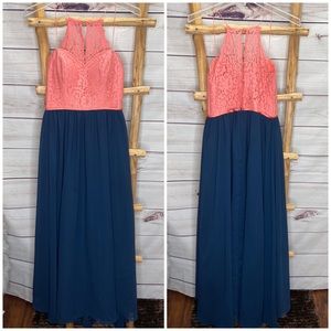 Christina Wu Corral & Navy Sweetheart Neck Lace 10